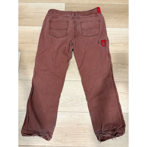 EMS Men's Workwear Stretch Pants Reinforced Knee Red Maroon Distressed 36 x 32 - Picture 9 of 9